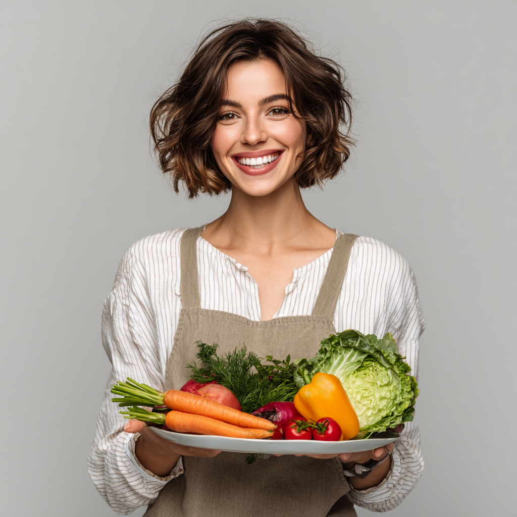Happy European man in his 40s with a nutritious meal, showing vitality and strength in a bright, modern dining area